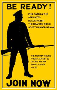 Monkey House August 30, 2012 Phil Yates & The Affiliates, Black Rabbit, The Hearing Aides Winooski VT